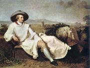 johann tischbein goethe in the campagna oil